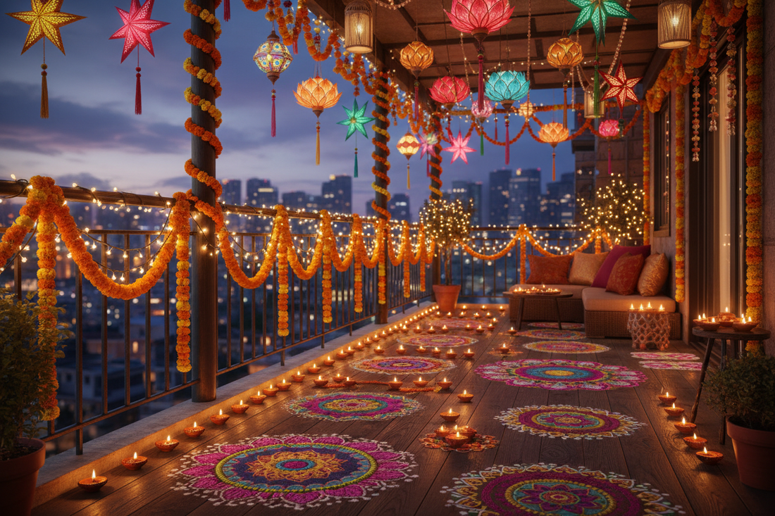 Festive Glow: Balcony Lighting Tips for a Magical Diwali