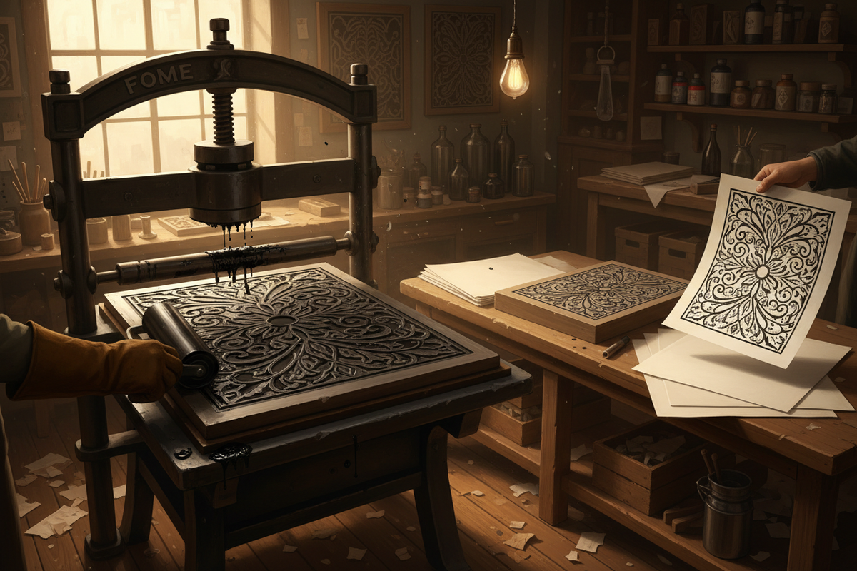 From Etching to Impression: Unlocking Relief Printing on the Fome Press