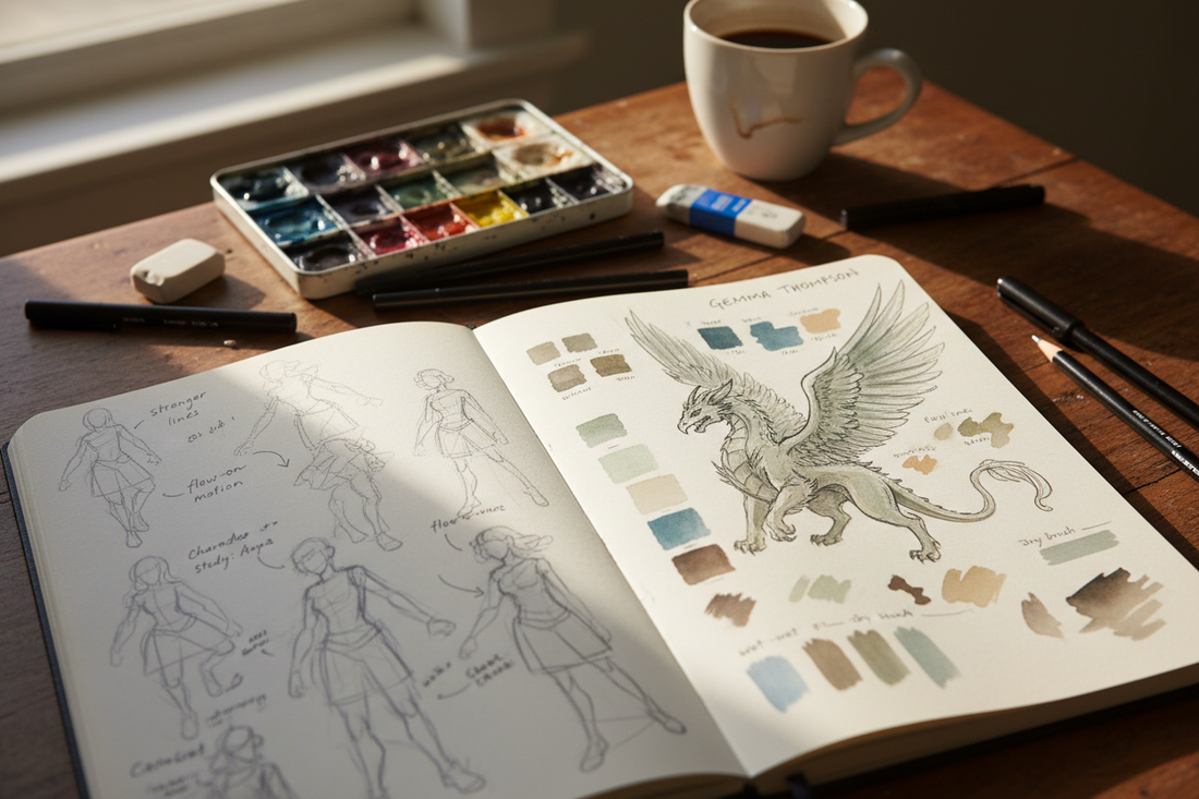 Gemma Thompson’s Artistic Process Exposed: A Deep Dive Into Her Sketchbook