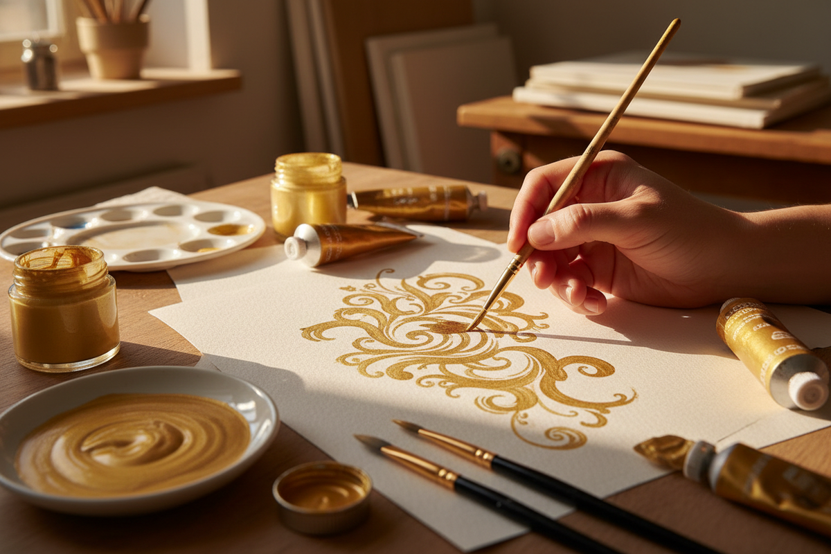Gouache that Glows: Artist Experience with Lascaux Resonance Gold