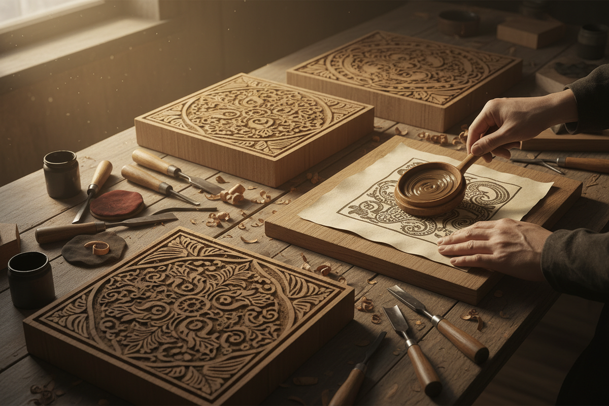 Handmade Woodcuts and Artistic Heritage: Hilary Daltry’s Press-Free Process