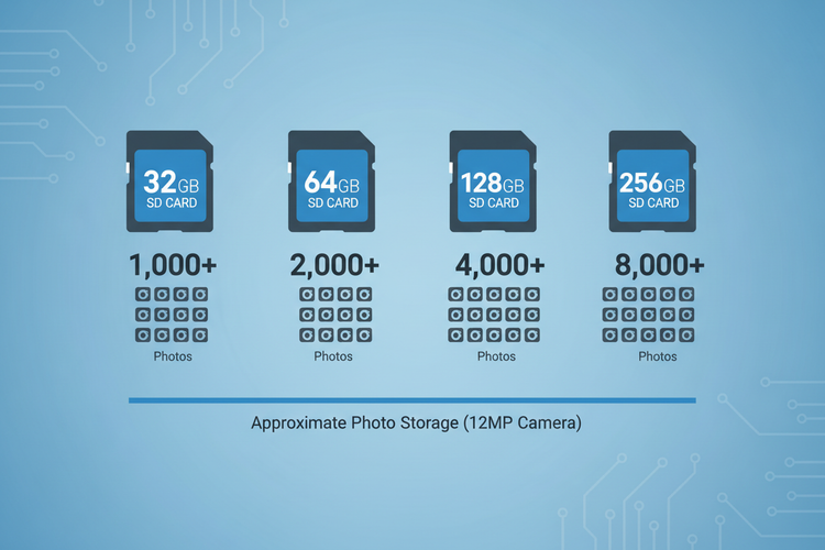 How Many Photos Can You Store on a 32GB, 64GB, 128GB, or 256GB Memory