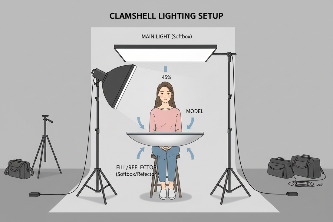 How to Set Up Clamshell Lighting for Portrait Photography