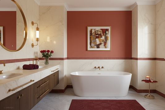 Incorporating Red Hues: Refined Bathroom Design Ideas