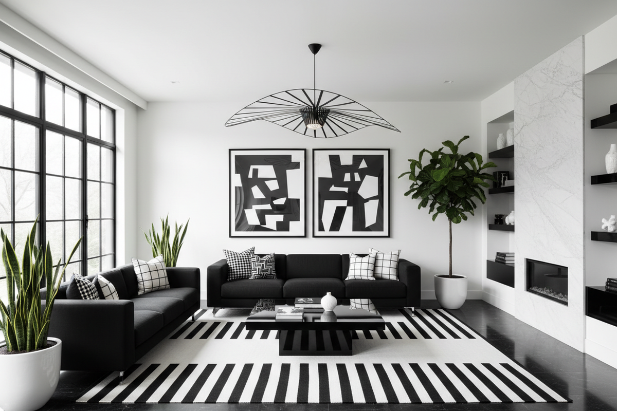 Innovative Black and White Interiors for Modern Living Spaces