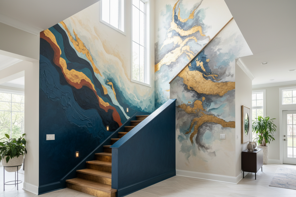 Innovative Staircase Wall Painting Techniques to Elevate Your Home ...
