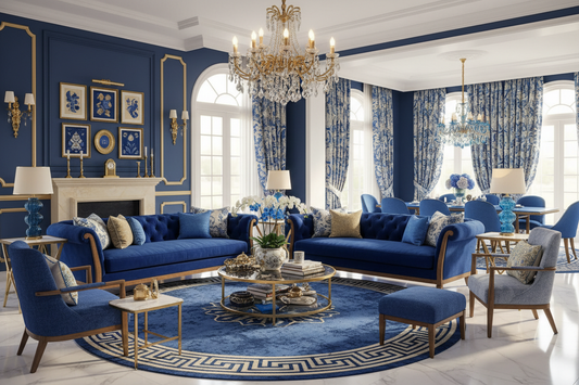 Kishore And His Family’s Regal Blue-Themed 3BHK Home In Hyderabad