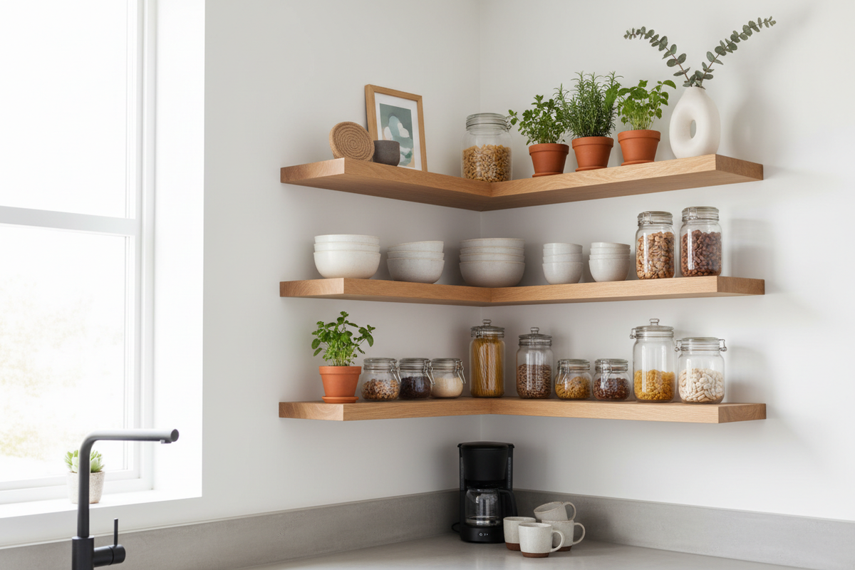 Kitchen Corner Shelf Ideas: Smart Designs for Stylish Storage