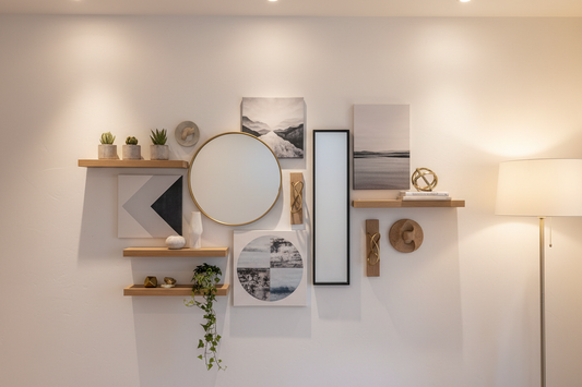 Layered Walls 101: Mixing Canvas Prints with Mirrors, Shelves, and 3D Objects