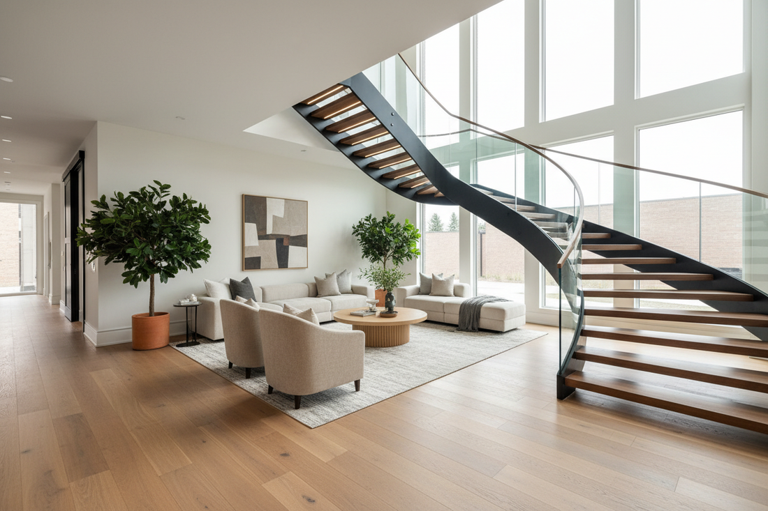 Living Room Designs That Beautifully Incorporate Stairs