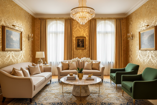 Lustrous Luxury: Ten Magnificent Golden Wallpaper Concepts for Transforming Your Living Space