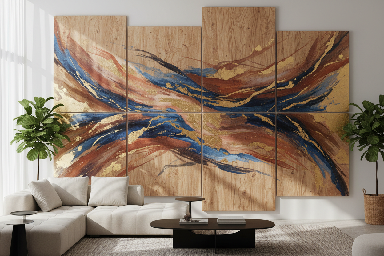 Make a Statement with Large-Scale Wood Painting Panels – Wallpics