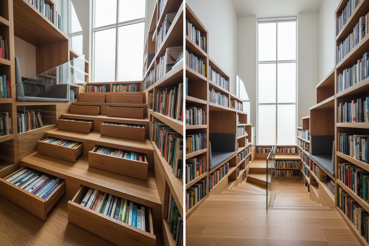 Make Every Step Count: Brilliant Bookshelf Designs for Staircases