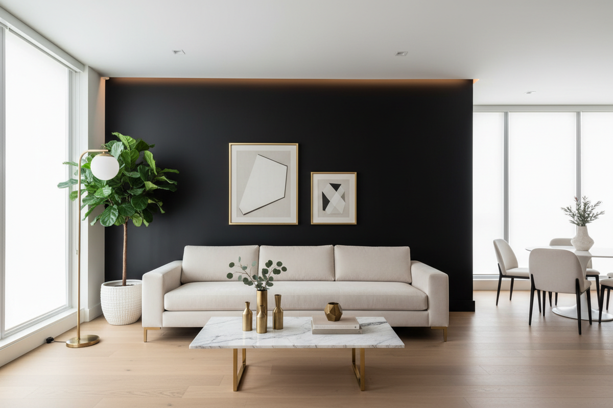 Modern Black Accent Wall Ideas for Elegant Spaces