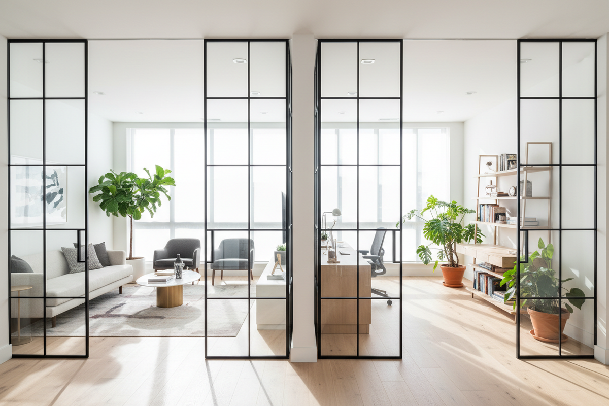 Modern Glass Partition Inspirations for a Brighter, Airier Home