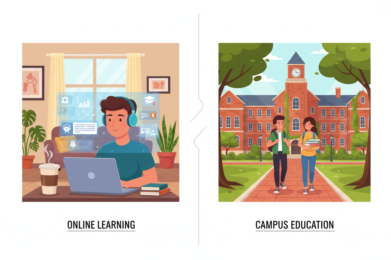 Modern Learning Choices: Online vs. College Education