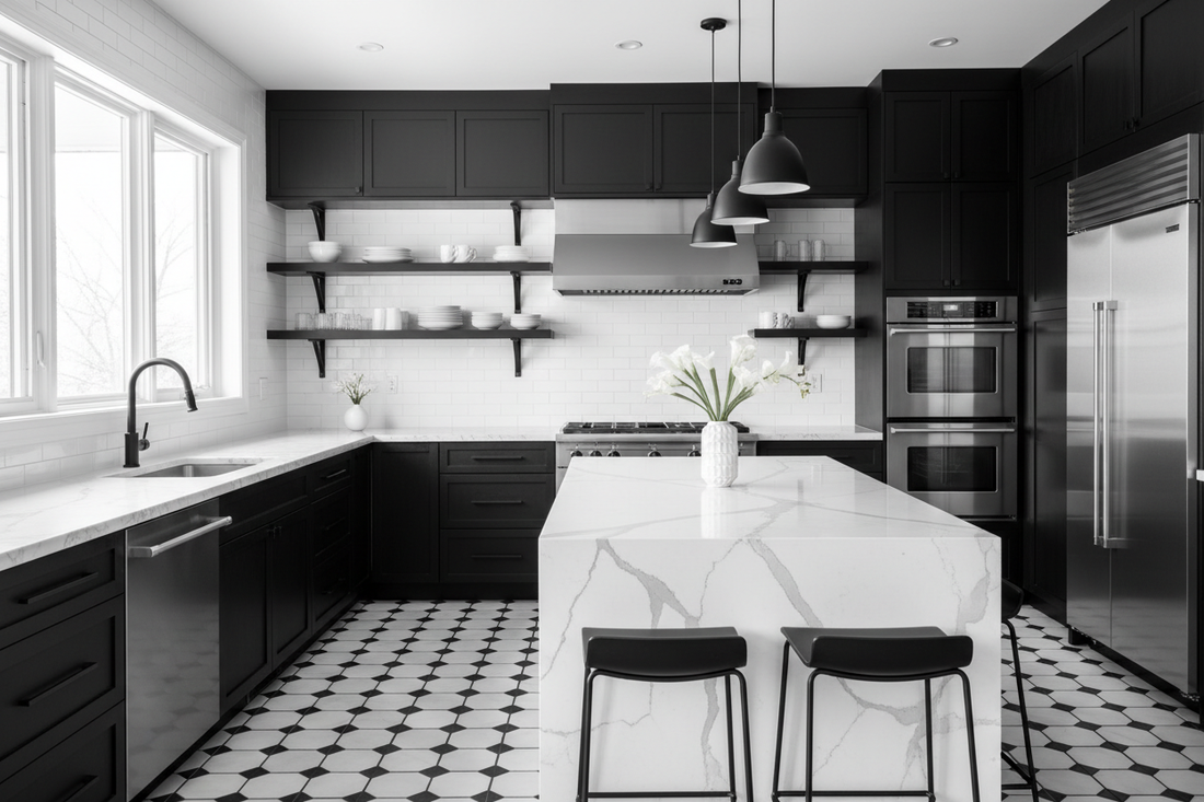 Modern Monochrome: Innovative Black-and-White Kitchen Decor Tips