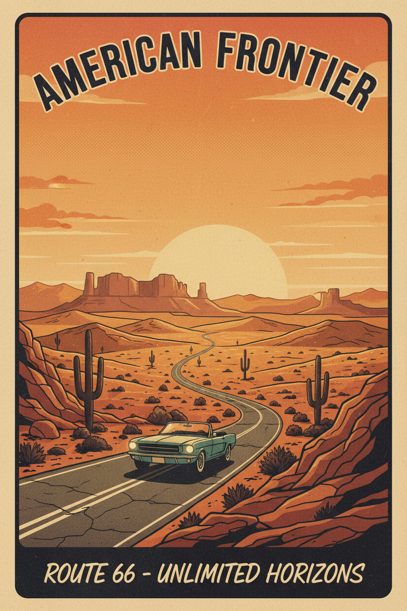 Nostalgic American Landscapes: Unique Poster Art for Your Home