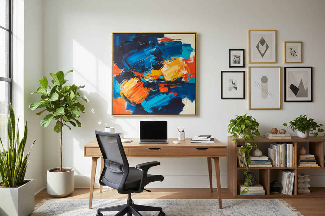Redefine Your Home Office with Expressive Wall Art