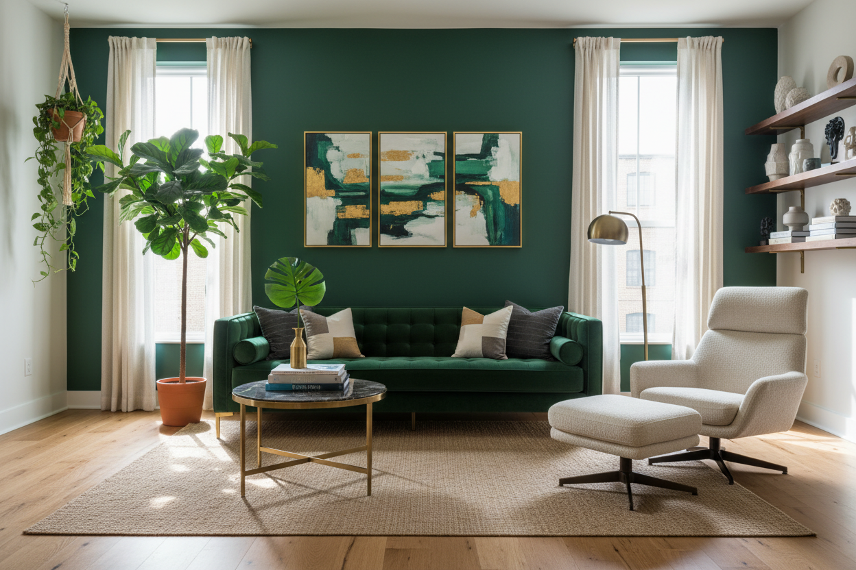 Refresh Your Space: Stylish Dark Green Accent Wall Ideas – Wallpics