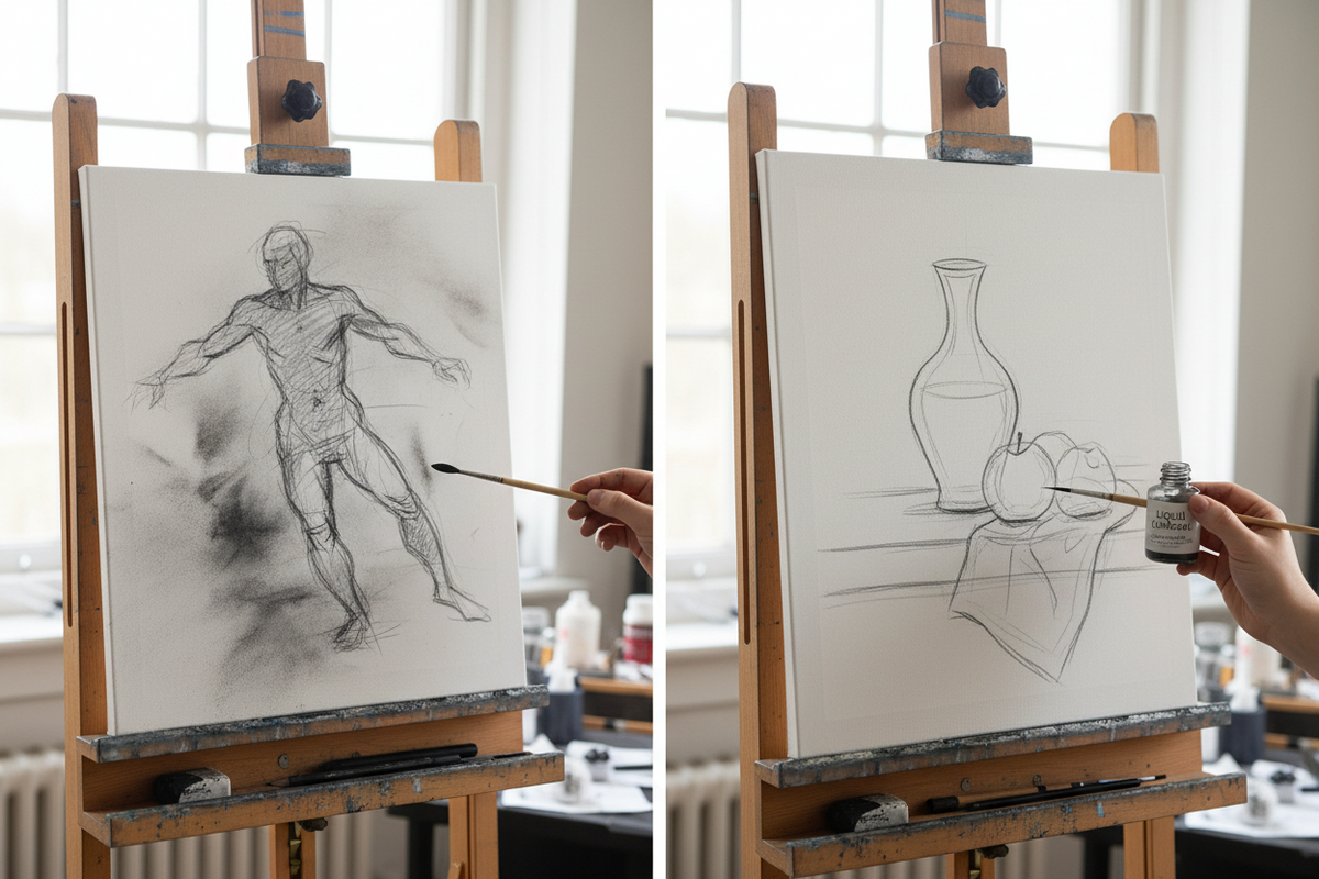 Schmincke Liquid Charcoal vs Traditional Charcoal: A Game-Changer for Underdrawing