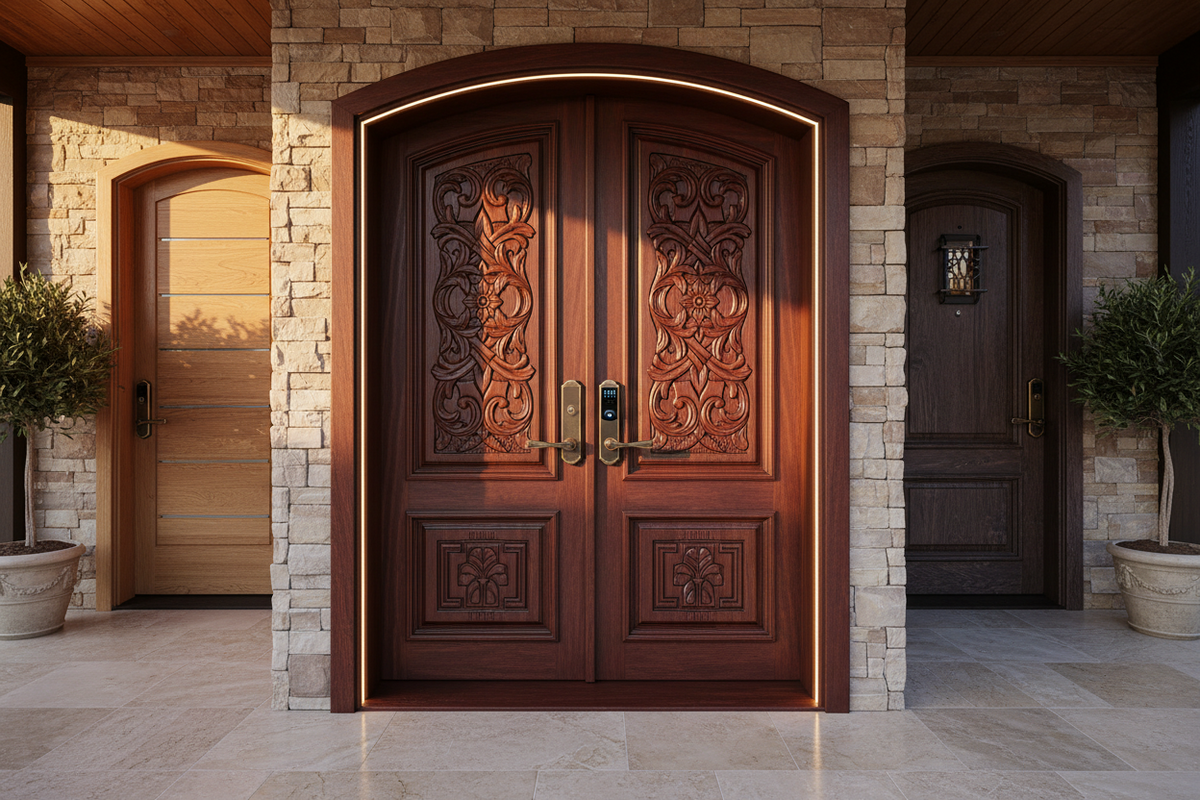 Secure Your Home with Elegance: 7 Trending Wooden Safety Door Designs