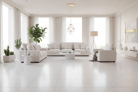 Selecting Premium White Floor Tiles for Your Living Room Sanctuary