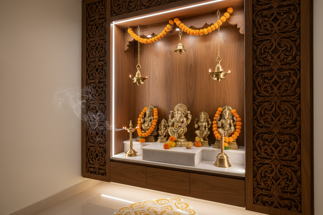 Serene Sanctuaries: 8 Compact Pooja Room Ideas for Your Home