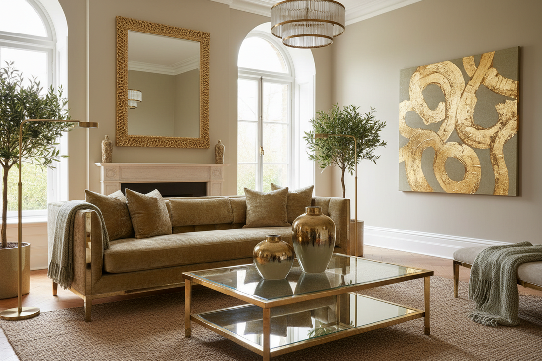 Shimmering Khaki: Where Gold Meets Green in Home Décor