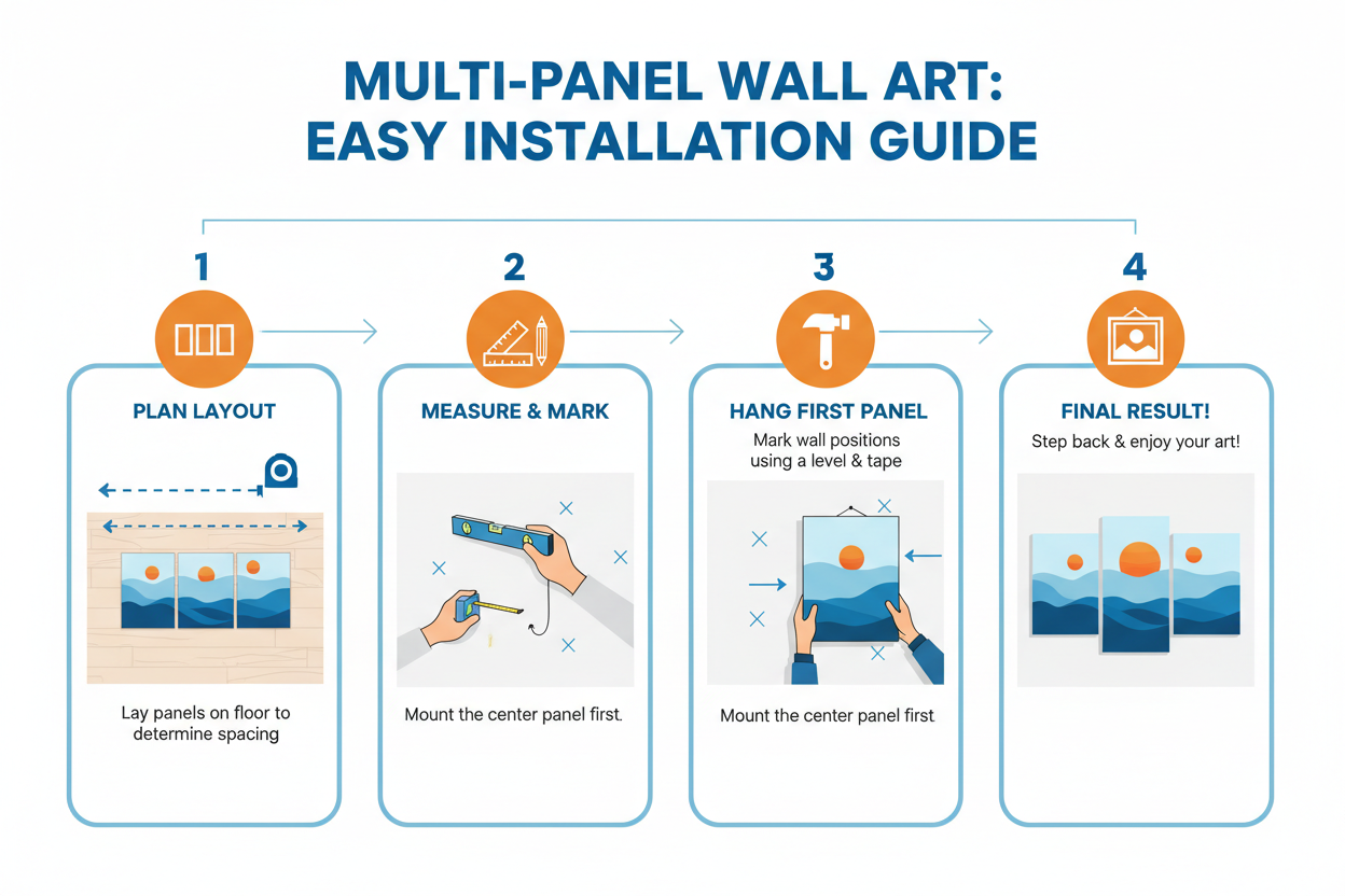 Simple Steps for Displaying Multi-Panel Wall Art – Wallpics