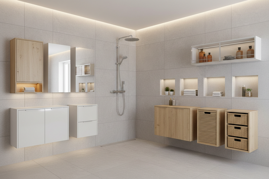 Six Innovative Wall-Mounted Bathroom Cabinet Designs for a Clutter-Free Shower Area