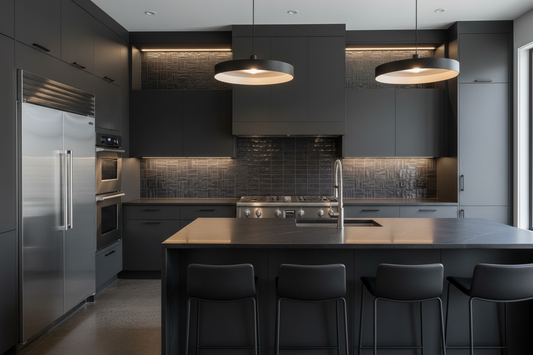 Sleek & Stylish: Modern Black and Dark Kitchen Backsplash Ideas