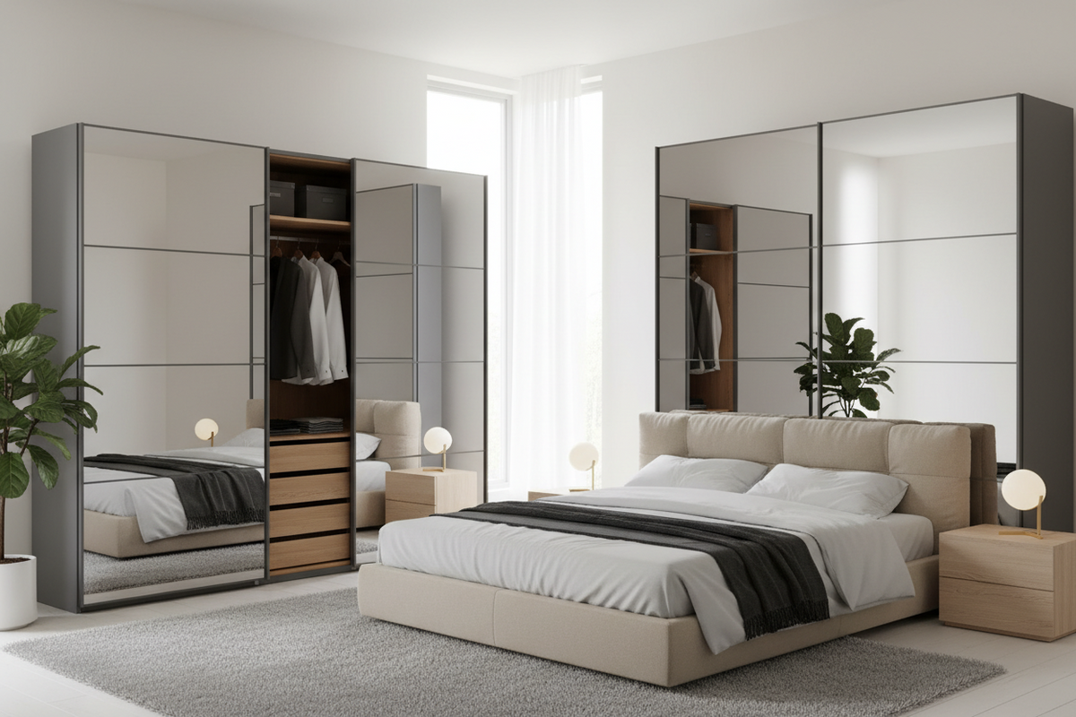 Sliding Wardrobes with Mirrors That Blend Beauty and Function
