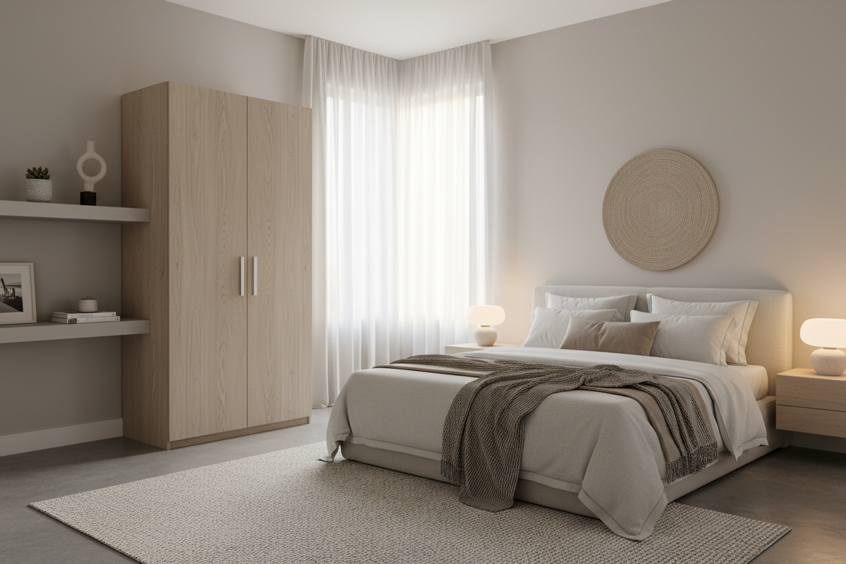 Small But Mighty: Space-Saving 2-Door Wardrobe Inspirations for a Chic Master Bedroom