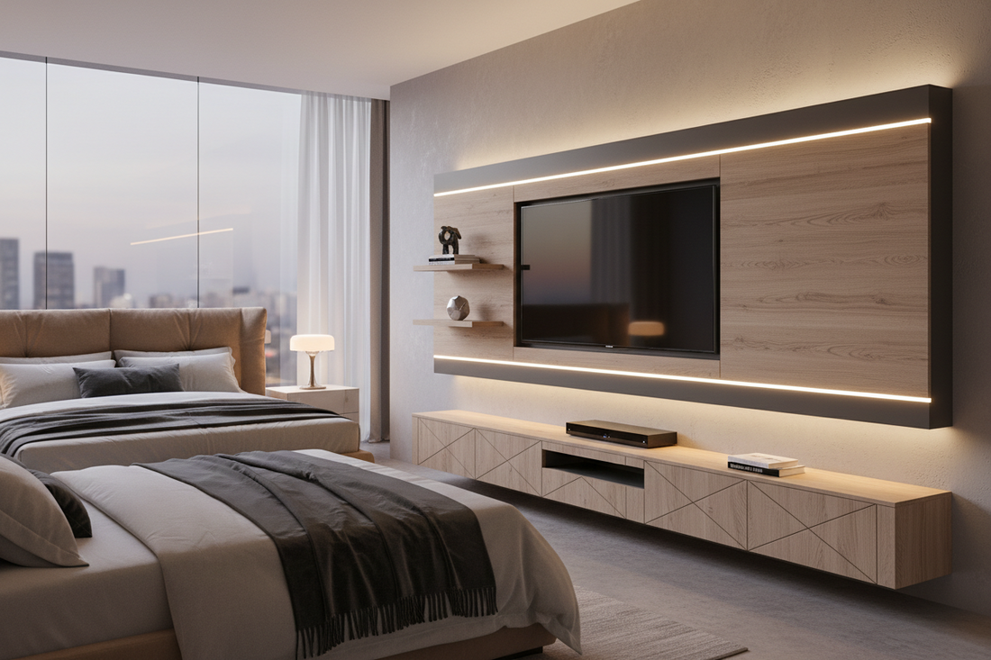 Sophisticated Television Unit Concepts and Contemporary Entertainment Solutions for Bedroom Spaces