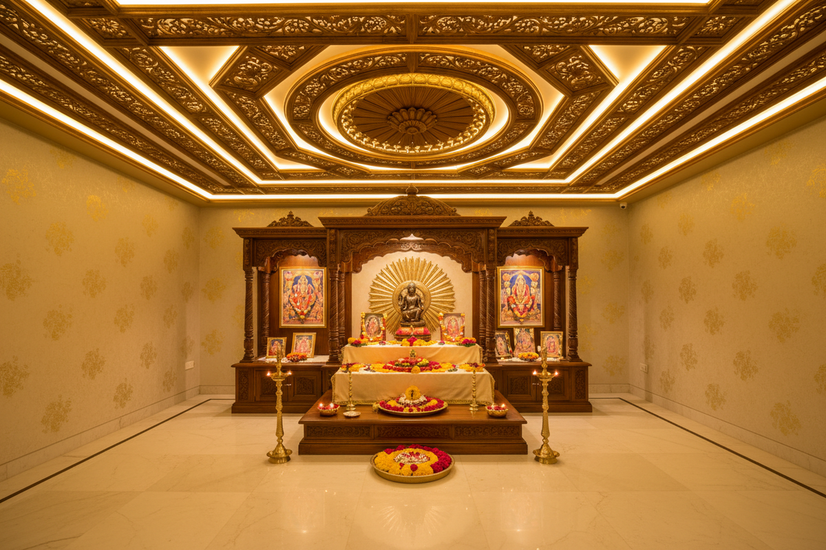 Stunning Pooja Room False Ceiling Ideas to Transform Your Sacred Space