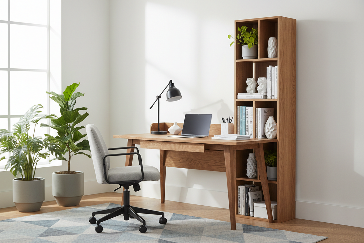 Stylish Study Table with Bookshelf Designs for Modern Workspaces