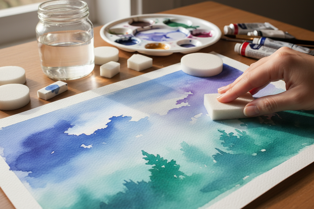 The Essential Guide to Lifting Watercolor with Sponge Erasers