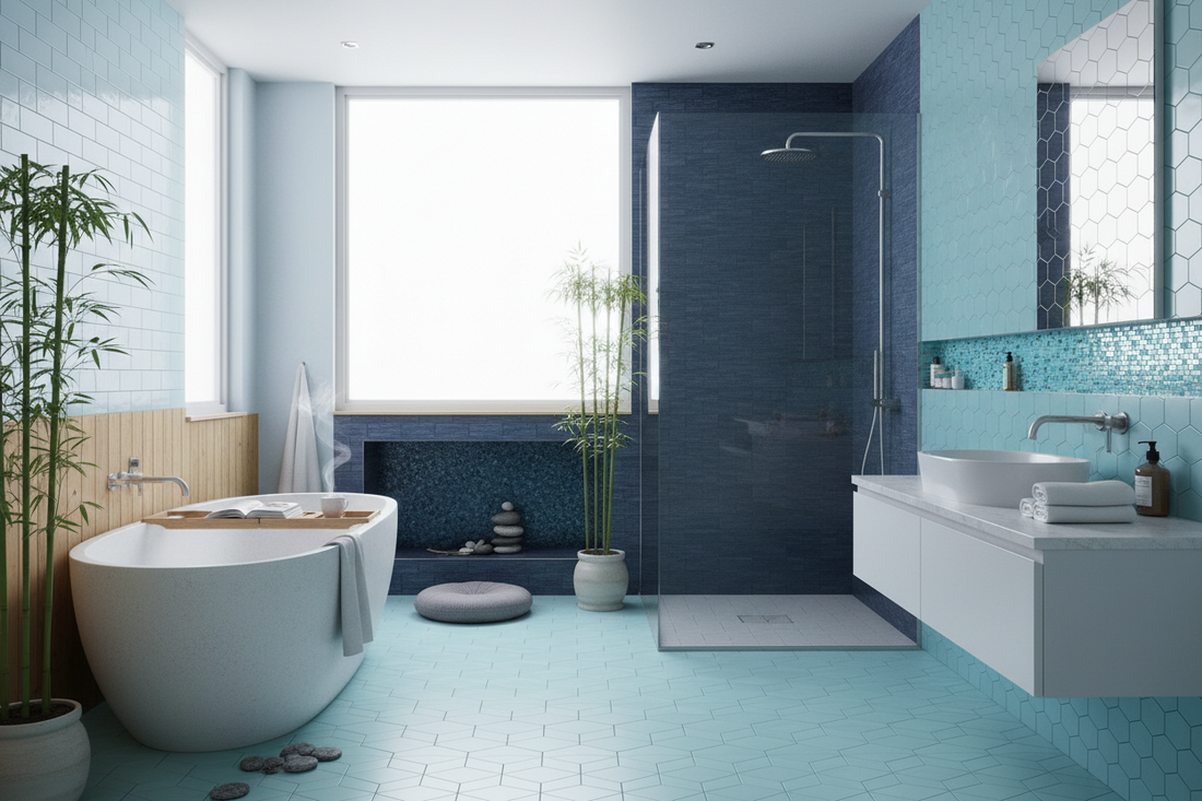Tranquil Tones: 6 Blue Tile Ideas for a Zen Bathroom Sanctuary