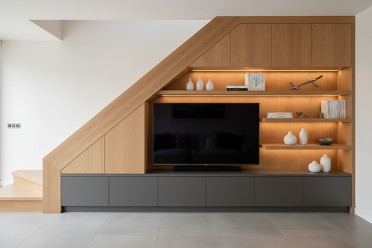 Transform The Space Under Your Stairs With These Smart TV Unit Designs