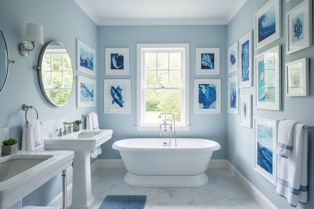 Transform Your Bathroom with Blue Wall Decor