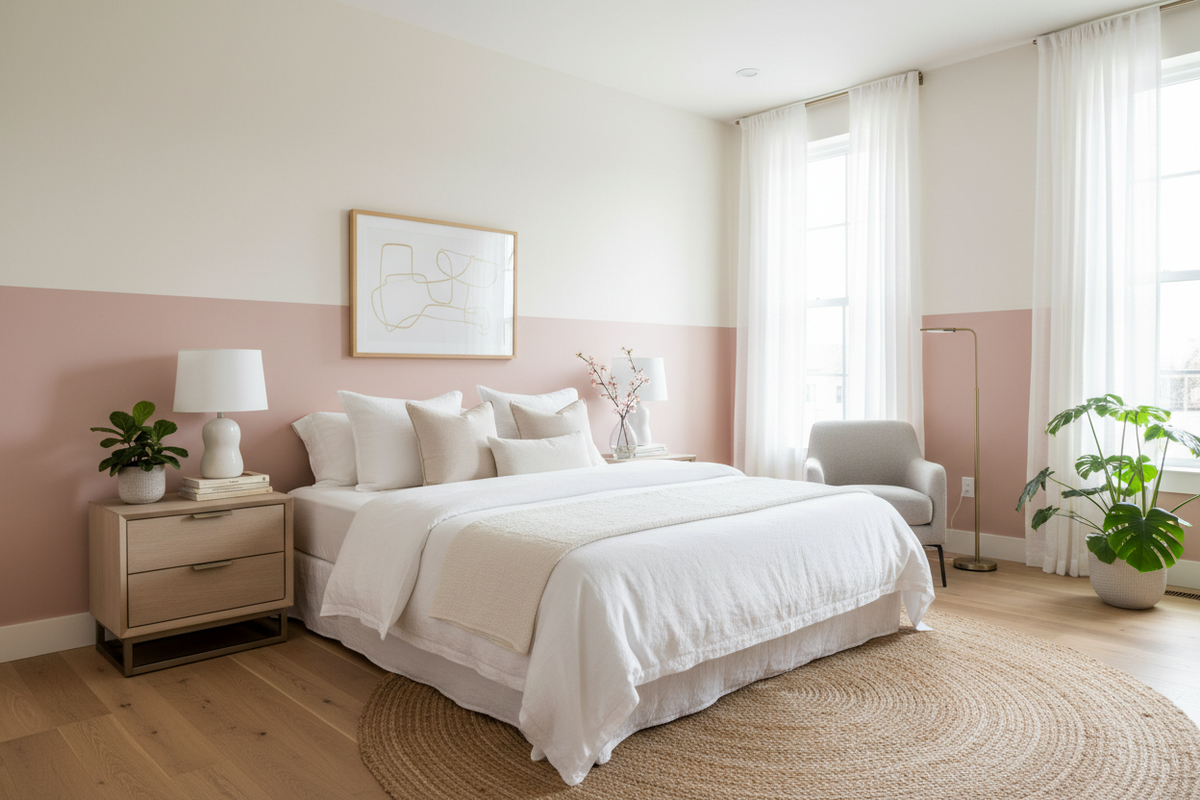 Transform Your Bedroom: Stunning Light Two-Colour Wall Combinations You’ll Love