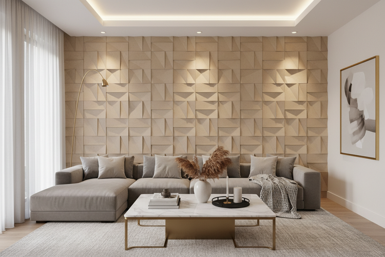 Transform Your Living Room with a Stunning Textured Wall Design – Wallpics