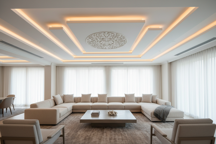 Transform Your Living Room with These Elegant False Ceiling Ideas ...