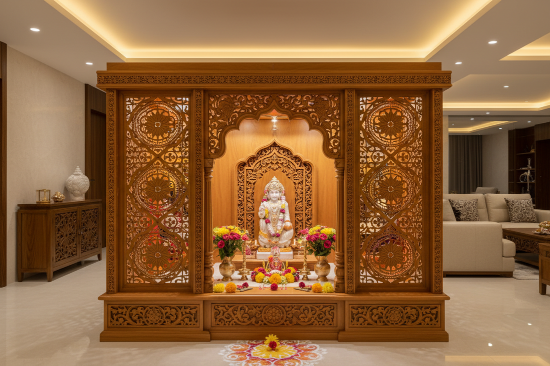 Transform Your Pooja Space: Stunning MDF Jali Mandir Concepts for Every Home