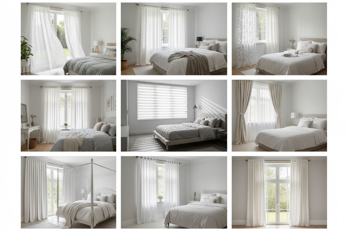 Transform Your Room with These 9 White Bedroom Curtain Styles