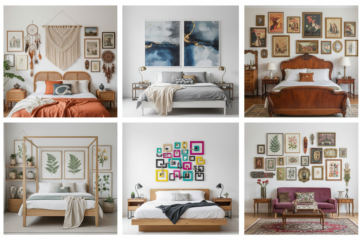Transform Your Space: 6 Eclectic Bedroom Designs Featuring Wall Art
