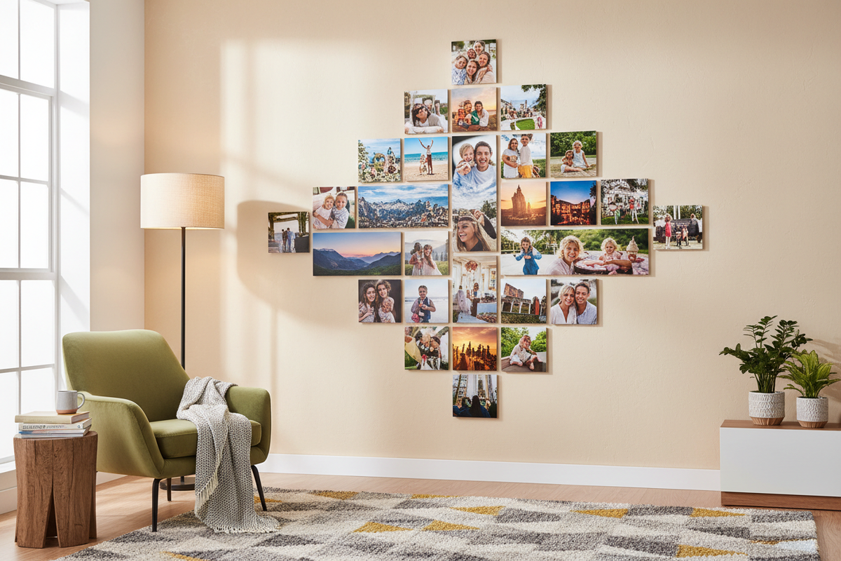 Transform Your Space with Photo Tile Collages: A Unique Way to Display Memories