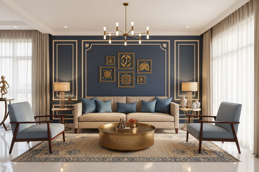 Transforming a 3 BHK Home in Hyderabad with Blue and Beige The