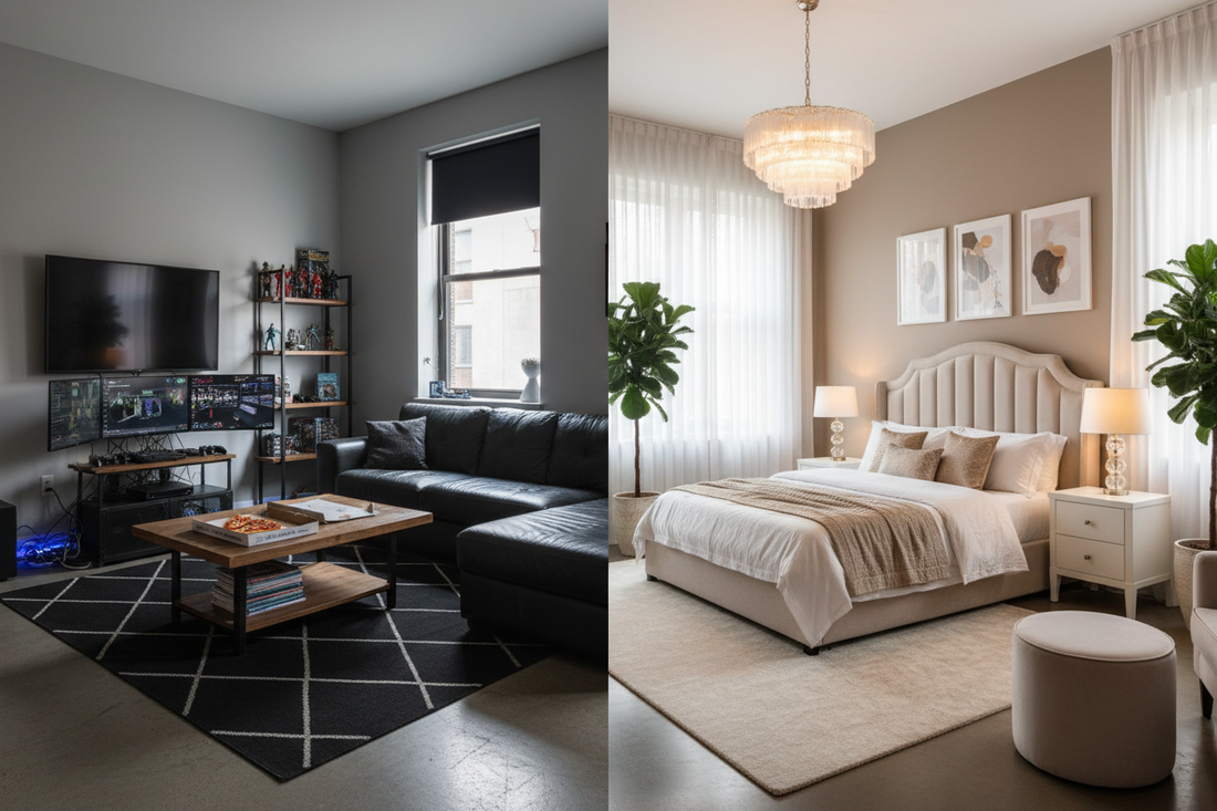 Transforming Bachelor Quarters into Matrimonial Haven: An Extraordinary Interior Metamorphosis